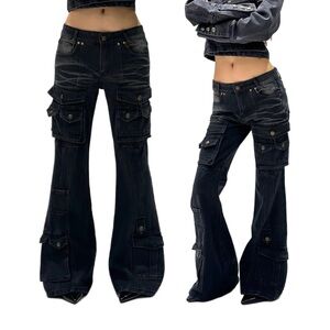 Multi-Pocket Bootcut Jeans